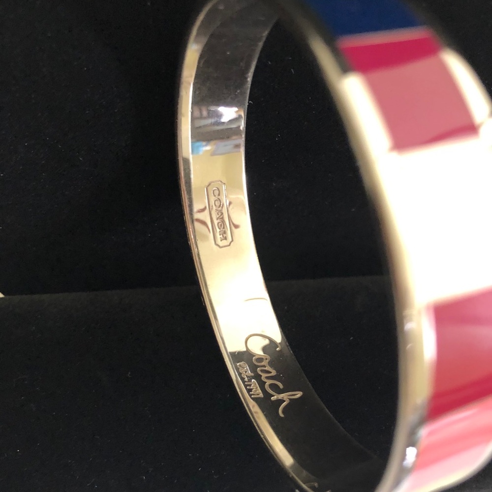Coach Multi-color Silver Tone Bangle Bracelet - Picture 5 of 5